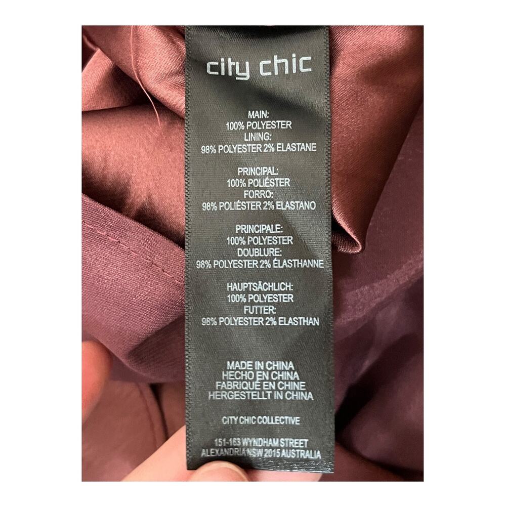 City Chic dress Sensual sleeveless dark pink size XL 22 - Picture 7 of 7